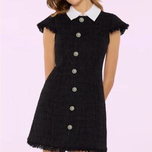 Likely Black Textured Mini Skirt with Buttons